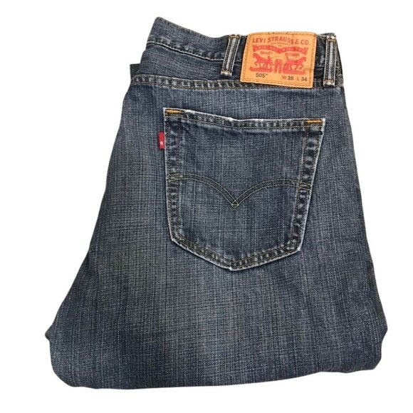 Levi's 505 Jeans Men’s Size 38x34 Classic Original Fit Straight Leg Denim - Picture 5 of 9